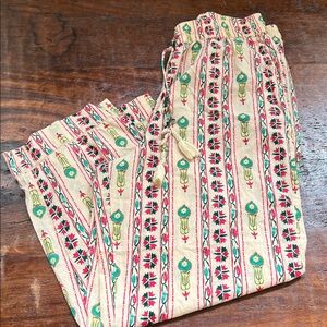 HAUTE HIPPIE India Bohemian Pull-On Straight Leg Pants Multi Printed L (EUC)